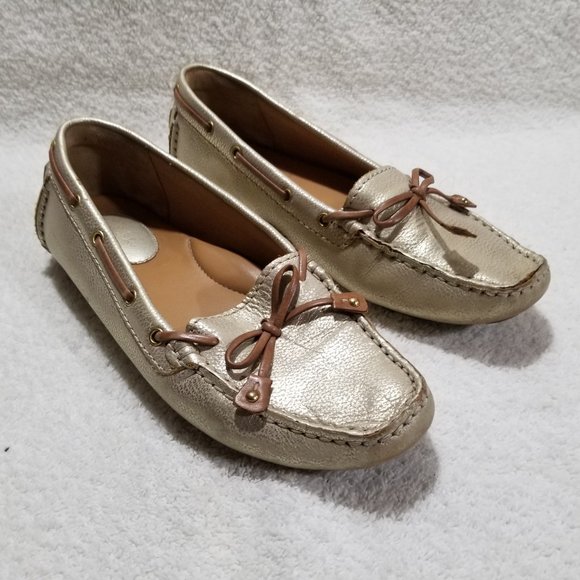 Clarks gold leather driving shoes - Picture 3 of 8